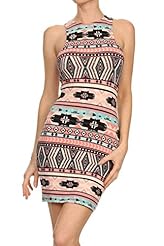 General Print Cotton/Spandex Bodycon Dress/Mini Dress 