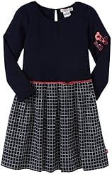 Toddler Long Sleeves Checkered Print  Dress