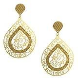 2 1/2 Inch Stunning Stainless Steel Gold Plated Chandelier Earrings