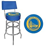 NBA1100-GSW - Golden State Warriors NBA Padded Swivel Bar Stool with Back