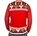 Christmas Vacation 'Kiss My A**' Moose Mug Ugly Christmas Sweater (Red)