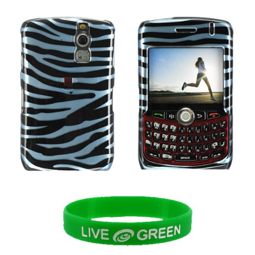 Blue & Black Zebra Design Snap On Hard Case for RIM BlackBerry Curve 8330 8300 Phone, Sprint Verizon Wireless