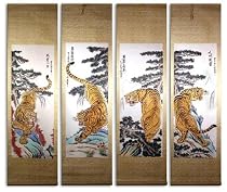Set Of 4 Medium Hand Painting Chinese Scroll Art