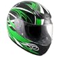 Advance HAWK Green with White Graphics on Black Glossy Full Face Motorcycle Helmet