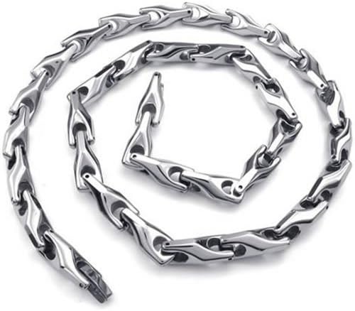Magic Necklace Heavy Metal Stainless Steel Men's Bike Chain Bracelet Silver