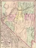 1875 LARGE RAILROAD TOWNSHIP MAP NEVADA TINY LAS VEGAS