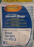 Sharp Upright Types PU-2 Vacuum Bags - 9 Pack