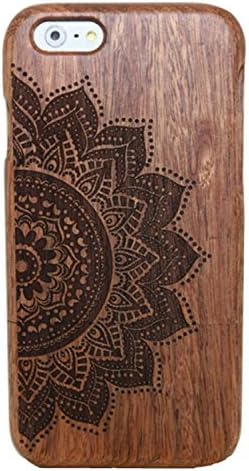 Sanstyle Unique Real Handmade Natural Wood Wooden Datura flower Hard Bamboo Case For iPhone 6 4.7