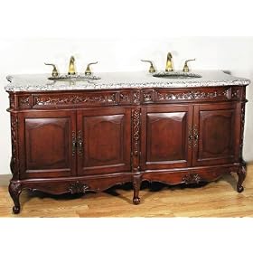 Upperclass Furniture W5199-11 Sink Chest- Under Mount Bone Color Sink- Granite Counter Top by Upperclass Furniture