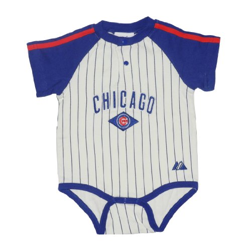 MLB Chicago Cubs Baby / Infant One-Piece Bodysuit / Romper / Onesie - Beige & Blue (Size: 24)