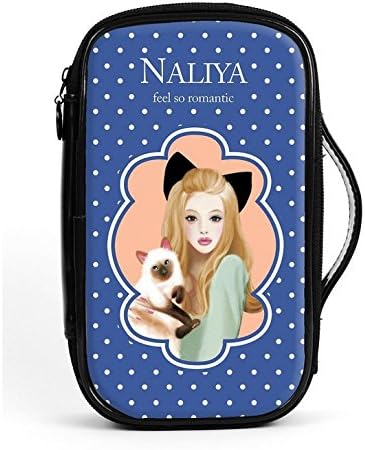 Cute Portable Multi-Functional Beauty Version Cosmetic Makeup Bag Case Pouch Pencil Gift Case (Dark Blue)