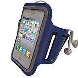 iGadgitz Blue Reflective Anti-Slip Neoprene Sports Gym Jogging Armband for  ....