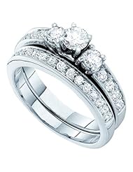 1.00CT DIAMOND 0.30CT CENTER ROUND BRIDAL SET