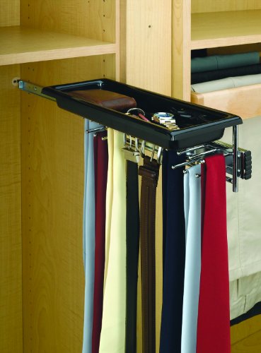 Rev-A-Shelf TBC-14TCR Tie / Belt Rack with Tray - Wire-Chrome