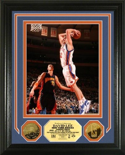Highland Mint New York Knicks David Lee Photo With 24K Gold Coins