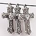 25pcs Charms Vintage Silver Cross Carved Heart Alloy Findings 32x22x3mm