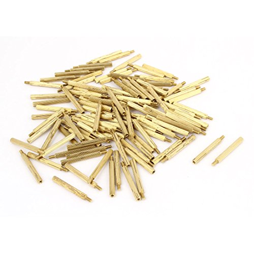 100Pcs Male to Female Thread PCB Knurled Brass Pillar Standoff M2x24mm