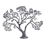 Homescapes - Silver Large Metal Wall Art - Tree - 72 x 57 cm (28 x 22 in) - 100% Aluminium - Shiny Polished Silver Antique Finishby Homescapes