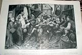 FOOTBALL EARLY DAYS ON LONDON STREET Antique Print 1905