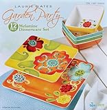 Laurie Gates 12 Piece Garden Party bpa Free Melamine Dinnerware Set