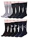 Men's 12 Pair Patterned Casual Dress Crew Business Work Socks Mid Calf Argyle