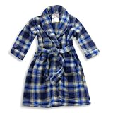 Carters Watch Your Wear - Toddler Boys Plaid Robe, Navy, Royal, Gold