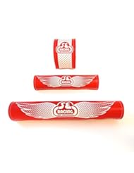 Sports: SE Bikes Retro BMX Padset 3 Piece Kit Wing Bubble Logo Red White Vintage Vinyl - SE Bikes