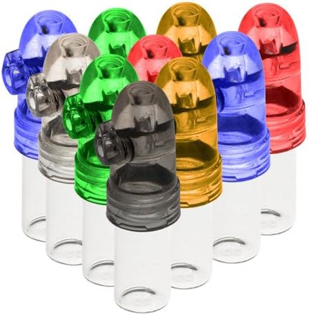 10-Pack acrylic snuff bullet w/ glass vial Snuff rocket snorter