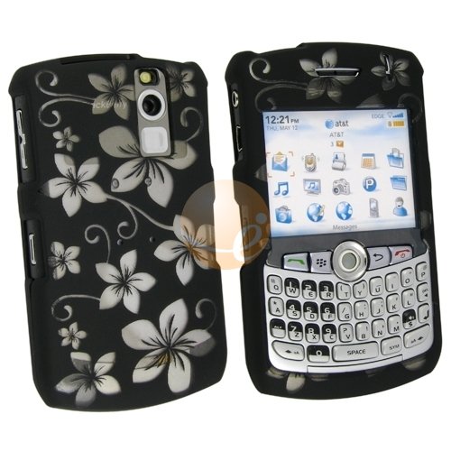 Clip-on Rubber Coated Case for Blackberry Curve 8300, Laser Black Hawaii