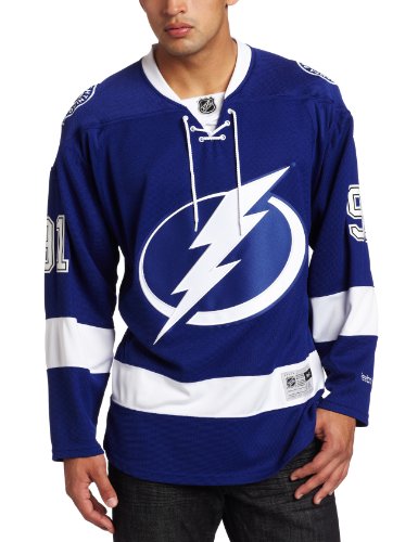 NHL Men's Tampa Bay Lightning #91 Steven Stamko Reebok Edge Premier Player Jersey (Navy, Large)