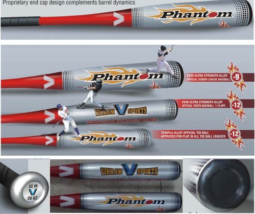 2010 Phantom Little League Youth Baseball Bat VX99 Ultra Strength Alloy 31 Inch 19 oz (-12)