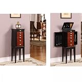 Nathan Direct J1012ARM-SM-BLK Sumba Yin Yang 6 Drawer Jewelry Armoire - BLACK/BROWN