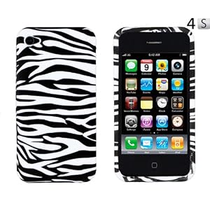 Black Zebra Striped Flexible TPU Gel Case for Apple iPhone 4, 4S (AT&T, Verizon, Sprint)