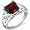 V Prong Princess Cut 3.00 carats Garnet Cubic Zirconia Ring in Sterling Silver Rhodium Finish Size 5, Available in Sizes 5 thru 9