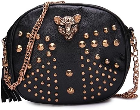 Women Punk Leopard Head Rivets Bag