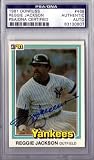 Reggie Jackson Autographed 1981 Donruss Card PSA/DNA Slabbed - Signed MLB Baseball Cards