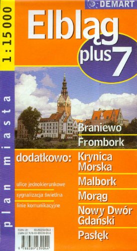 Poland City Map Elblag + 7 Other Cities: Braniewo, Frombork, Krynica Morska, Malbork, Morag, Nowy Dwor Gdanski, Paslek
