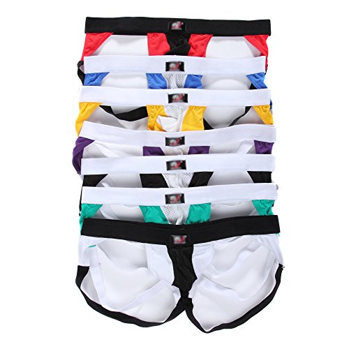 SiikWorld Sexy Mesh Jockstrap Pack of 7 US Medium Asian L