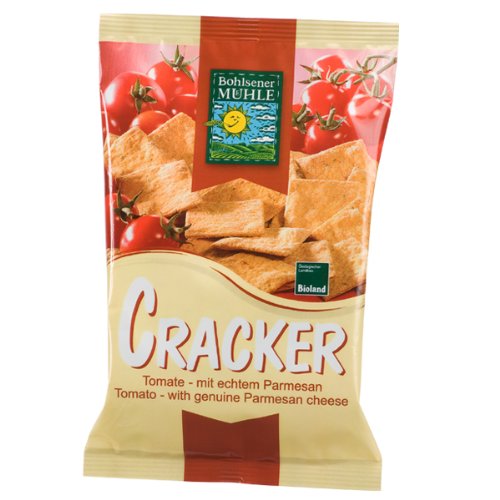 Bohlsener Mühle Cracker Tomate mit echtem Parmesan, 2er Pack (2 x 125 g Packung)