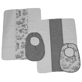 Tadpoles Toile 4-Piece Bib & Burp Cloth Set