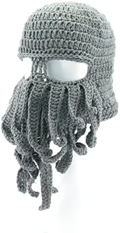 Octopus Winter Warm Knitted Wool Ski Face Mask Knit Beard Squid Beanie Hat Cap