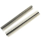 HiLetgo 10PCS 2*40P 40ピン ダブル ロウ ライトアングル 雄ピン ヘッダーストリップ 2.54mm ピッチ [並行輸入品]