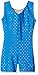 Danskin Big Girls' Gymnastics Unitard, Blue Rainbow Dots, Medium (8/10)