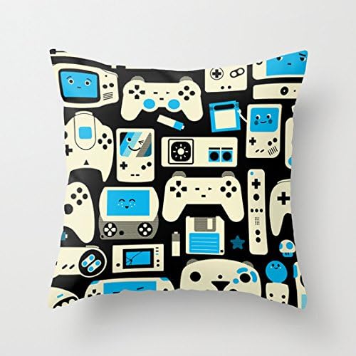 Home Style diylancas Cotton Linen Throw Pillow Cover Cushion Case AXOR Heroes - Love For Games Duotone - 45 X 45 cm Square Design