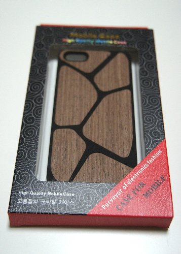【39s】 iPhone5用高品質Woodシリーズ PCケース ブラック＆ブラウン