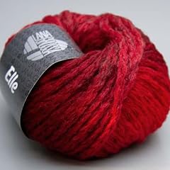 Lana Grossa Elle 003 rot-schwarz-meliert 50g Wolle