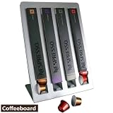 Produkt-Bild: Coffeeboard Kapselspender Kapselhalter f&uuml;r 4 Nespresso Packungen, Tischboard, silber
