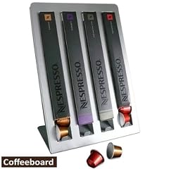 Coffeeboard Kapselspender Kapselhalter f�r 4 Nespresso Packungen, Tischboard, silber