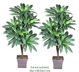 TWO 6' Bird Nest Artificial Trees with 5 Heads, with No Pot