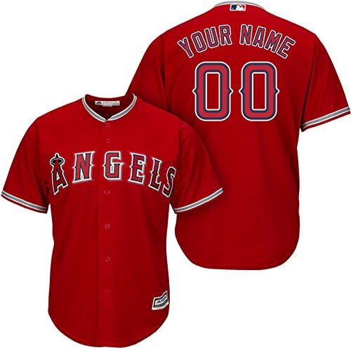 Mens Los Angeles Angels of Anaheim Red Custom Jersey Cron C.J. 24 Size M
